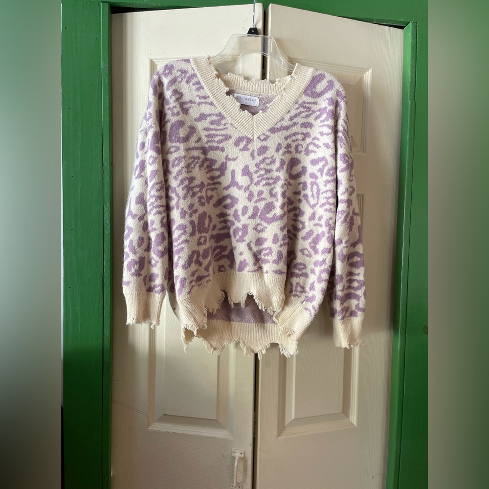 Juliana's Cream and Purple Knit Sweater